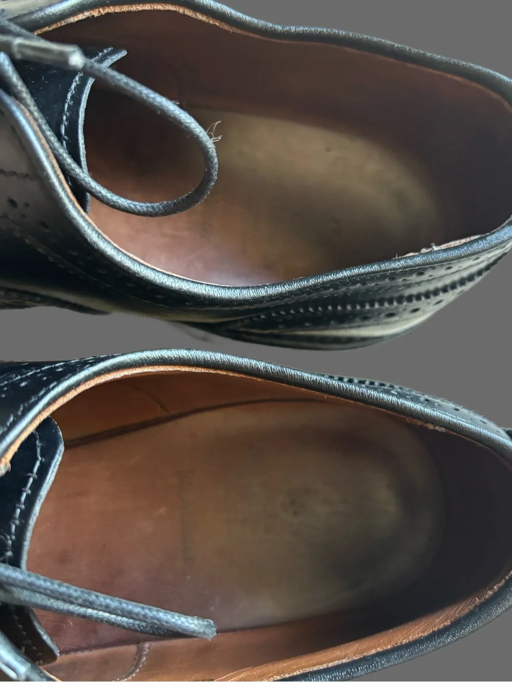 Allen Edmonds 6205 Full Brogue Oxford Wingtip Black Calf/Black Men’s US Sz 12D